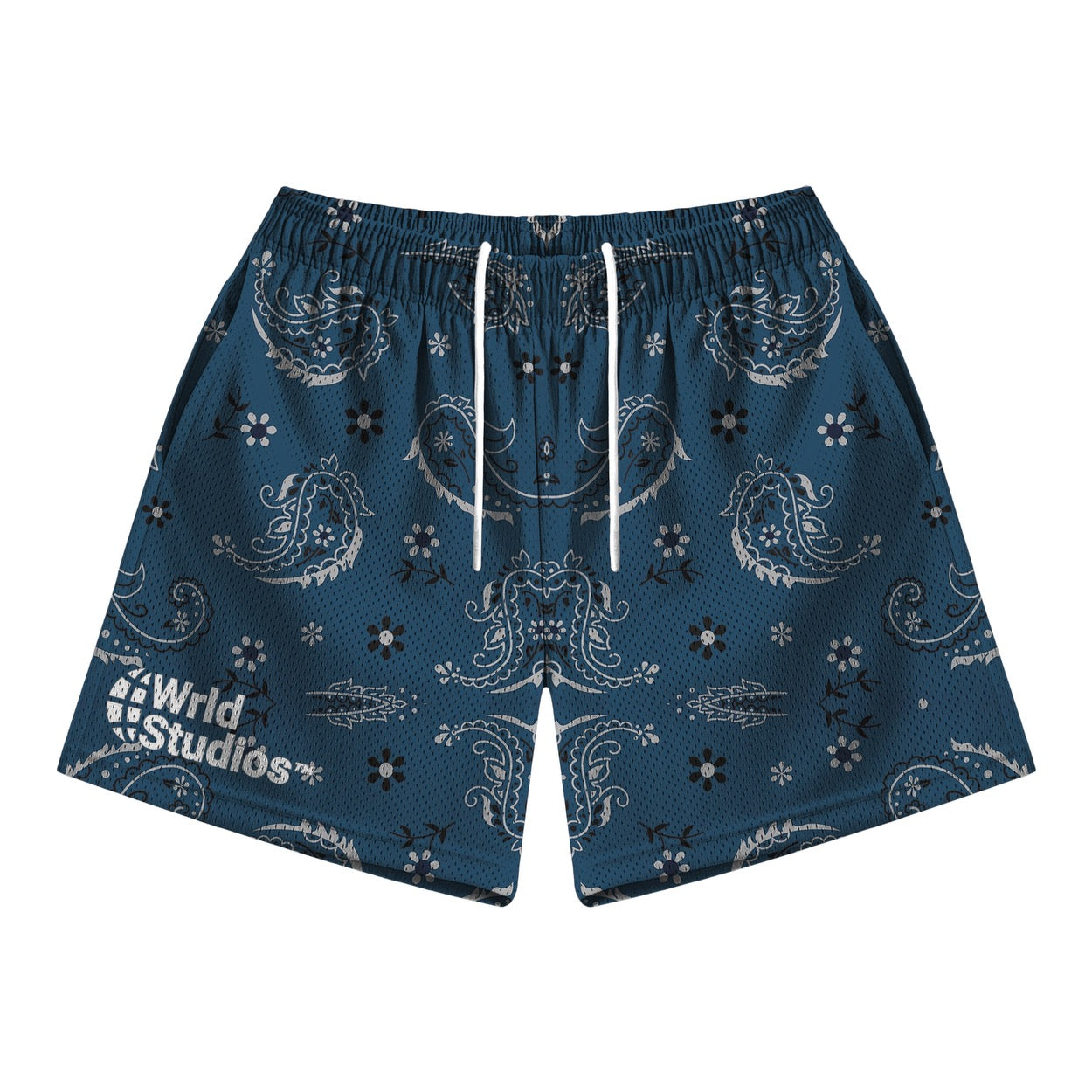 Blue Paisley Shorts