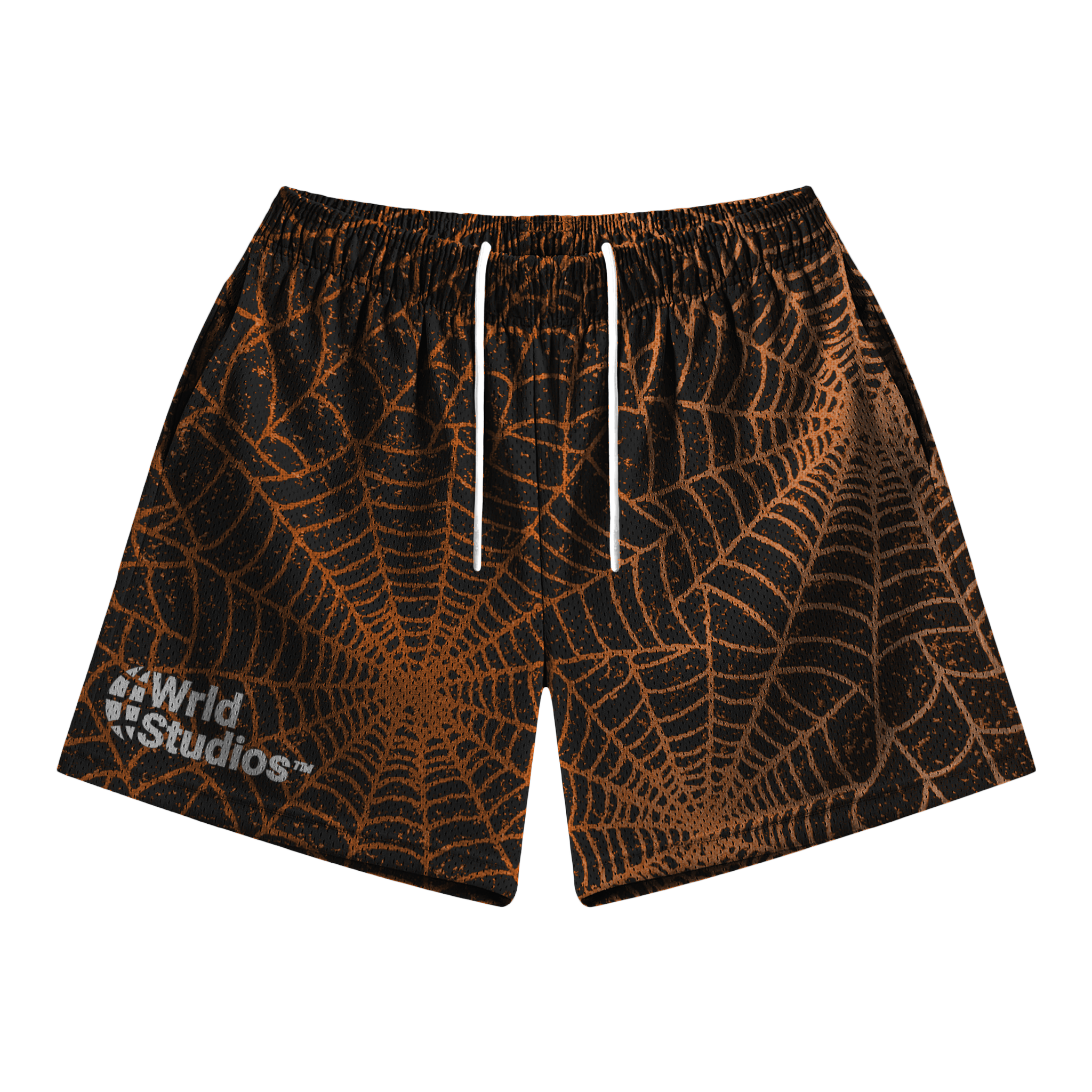 Orange Web Shorts